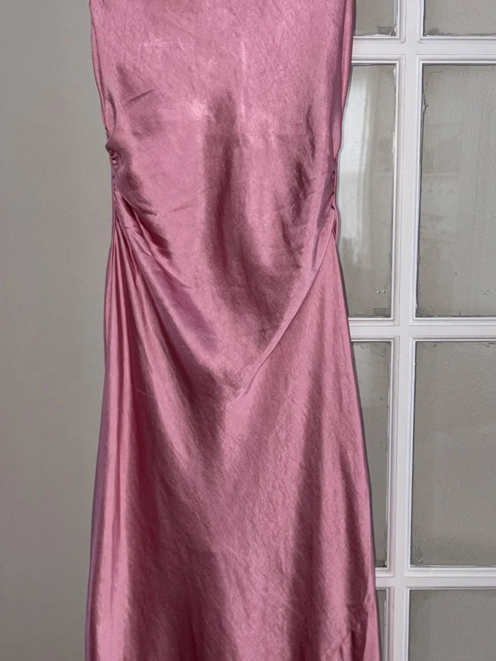 Joie Dusty Rose Satin Maxi Slip Dress - Picture 1 of 6